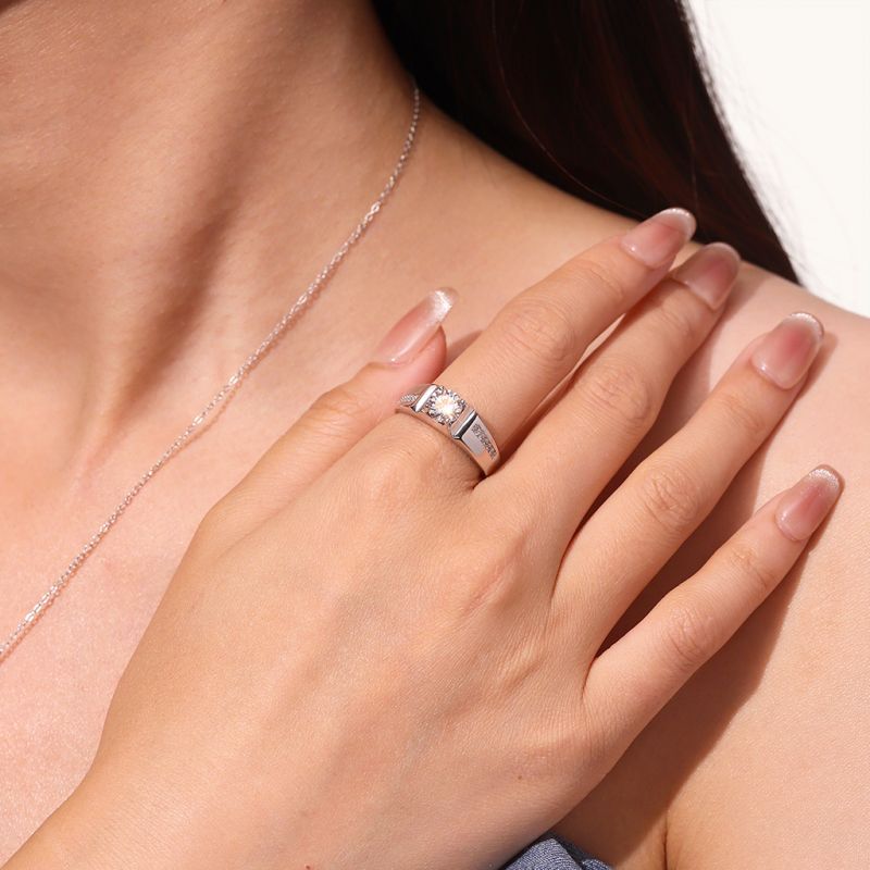 Anillo de Boda para Hombres de Moissanite de Lujo de 1 Ct