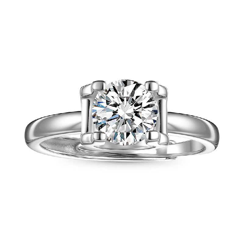 Anillo Halo Redondo de Moissanite de Eternidad de 1 Ct