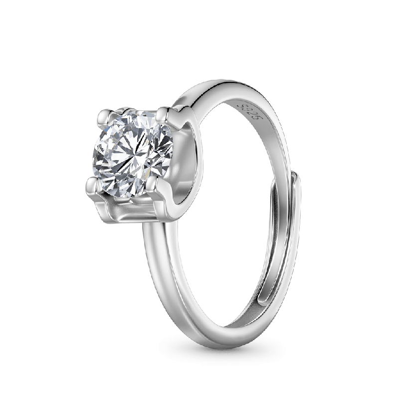 Anillo Halo Redondo de Moissanite de Eternidad de 1 Ct