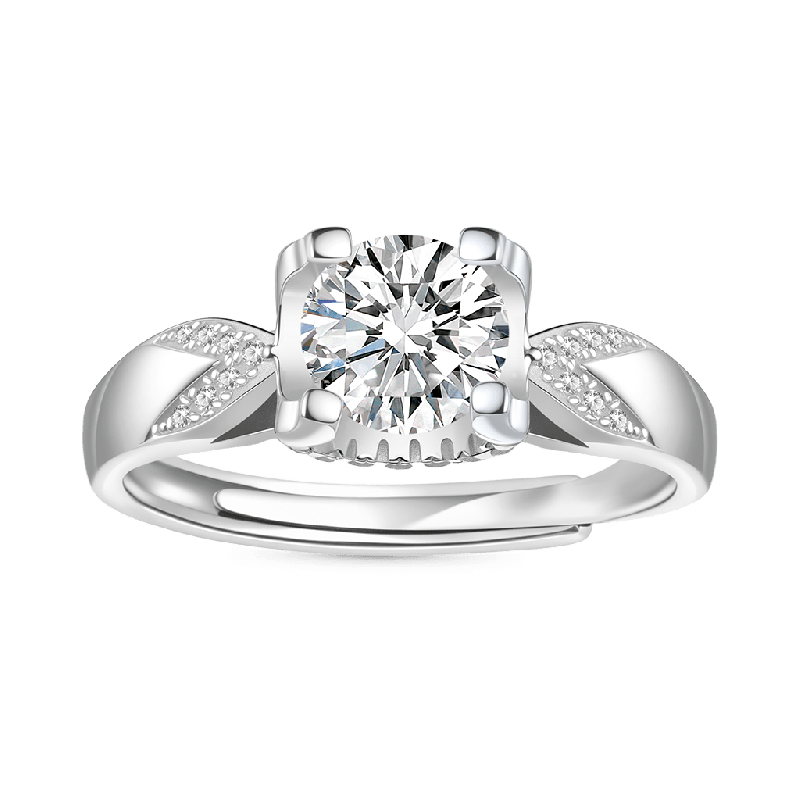 Anillo de Moissanite de 1.0 Ct con Giro Brillante