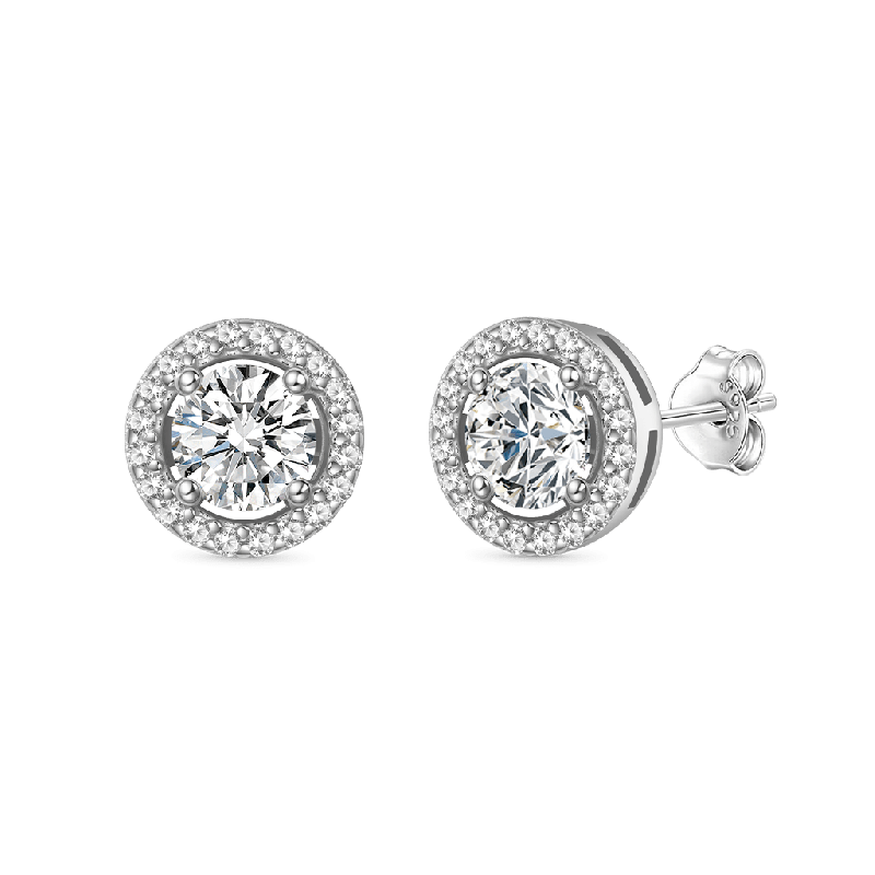 Pendientes de Moissanite con Corte Redondo