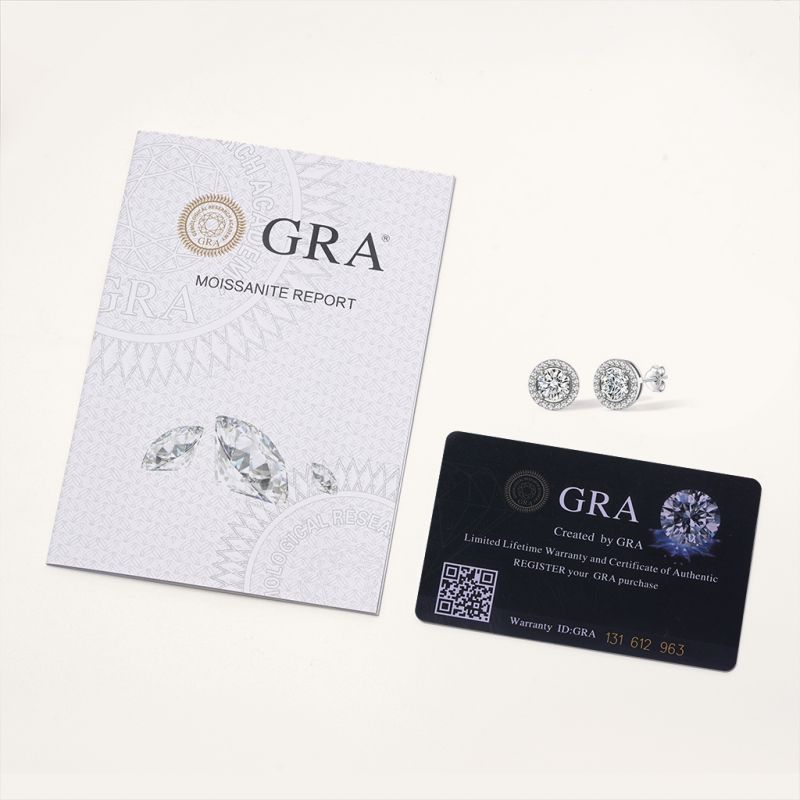 Pendientes de Moissanite con Corte Redondo