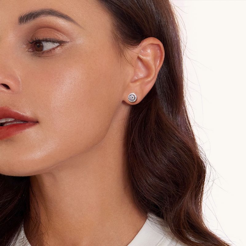 Pendientes de Moissanite con Corte Redondo