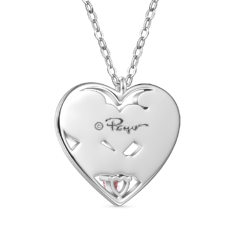 Collar de Los Pitufos x Amor Zirconia Rosa