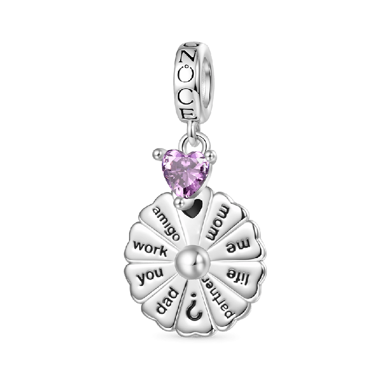 Colgante de Tornamesa Giratoria Incrustada con Piedra de Nacimiento