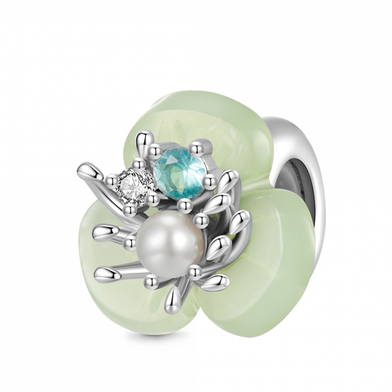 Charm de Clip Flor Verde Primavera