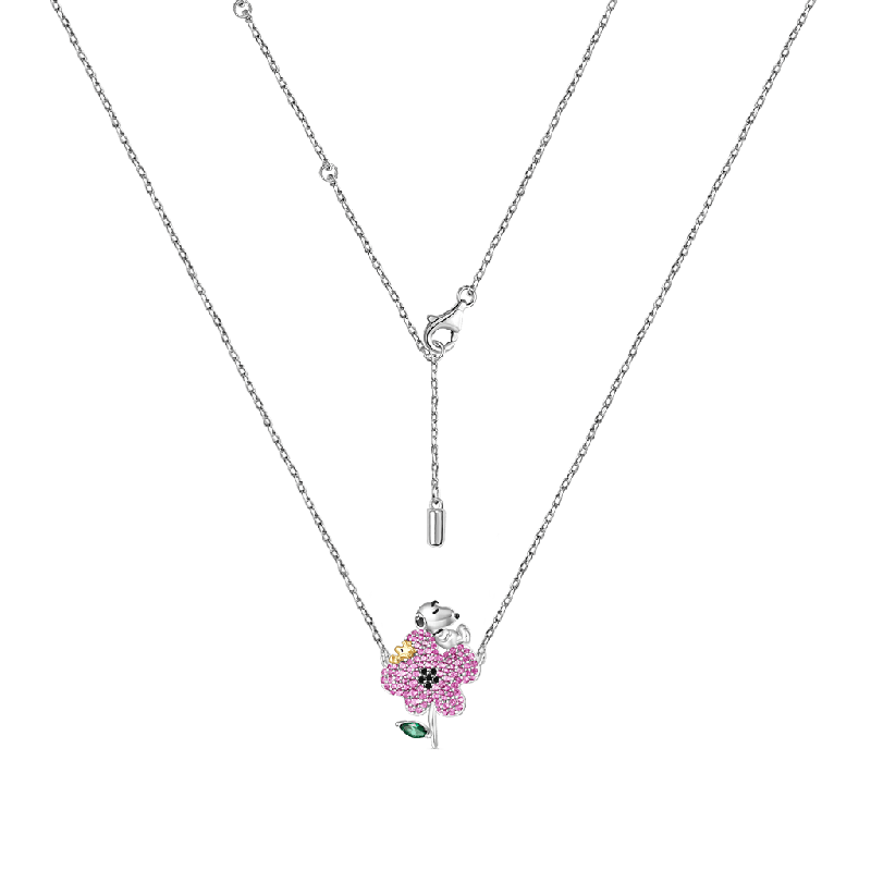 Collar Diamante Snoopy Flor