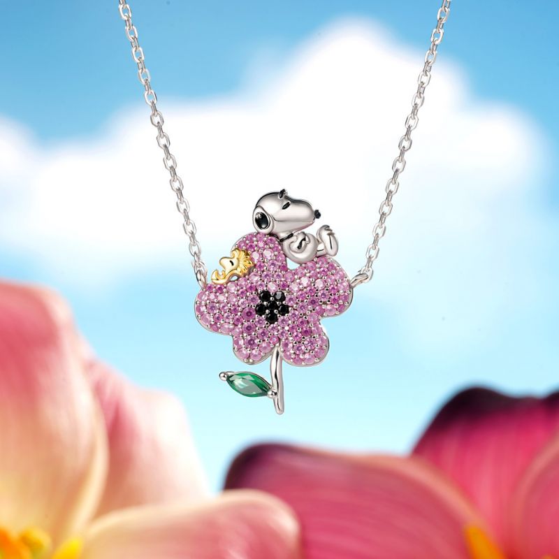 Collar Diamante Snoopy Flor