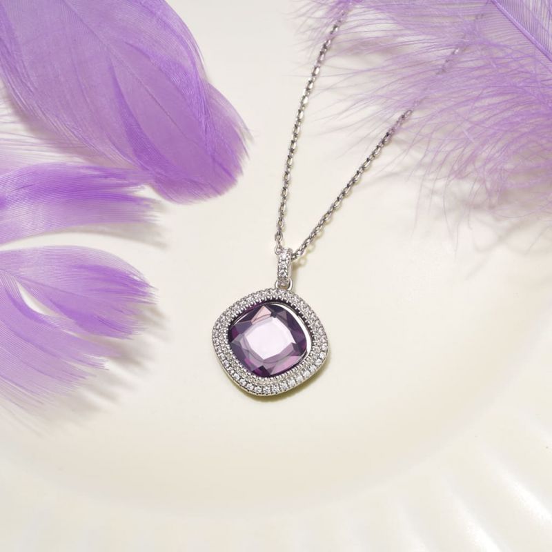 Collar de Diamante Violeta Profundo