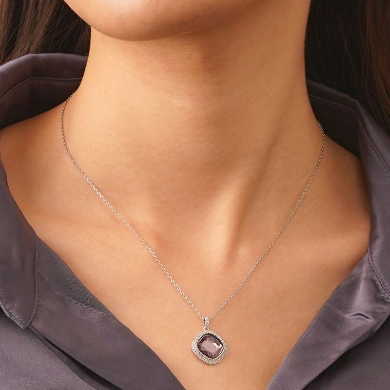 Collar de Diamante Violeta Profundo