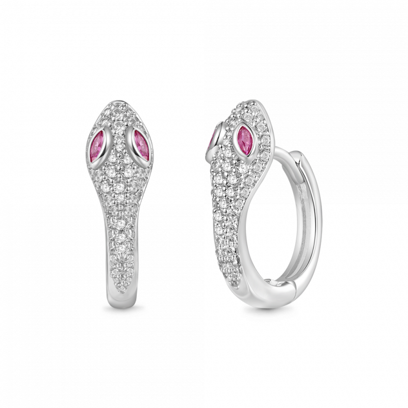 Pendientes Huggie de Serpiente de Diamante