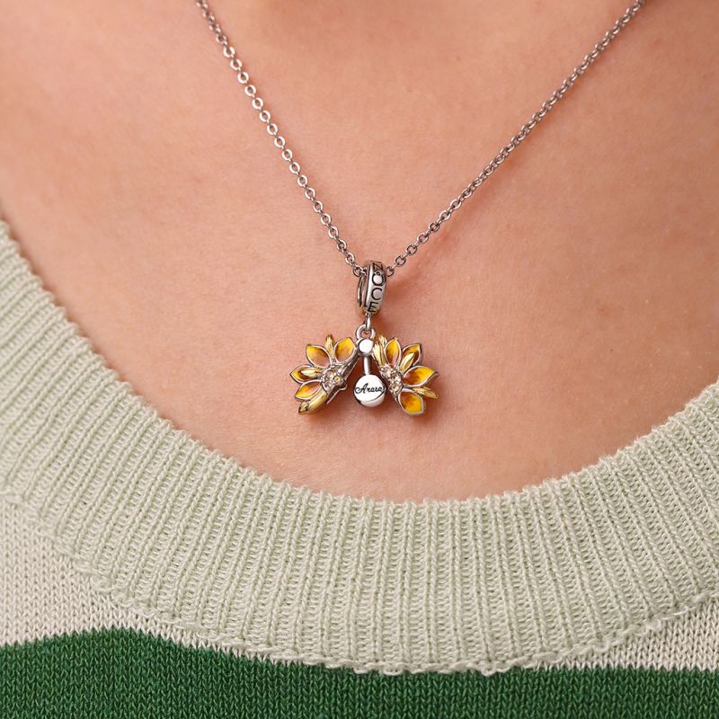 Colgante de Girasol de Doble Capa