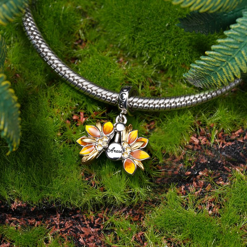 Colgante de Girasol de Doble Capa