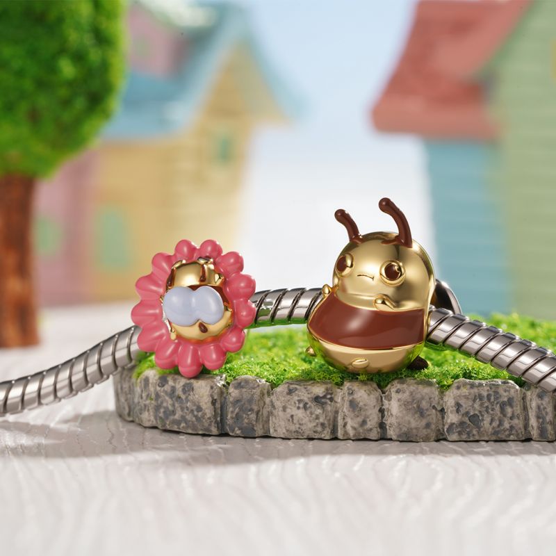 Charm de Clip Abeja En Flor