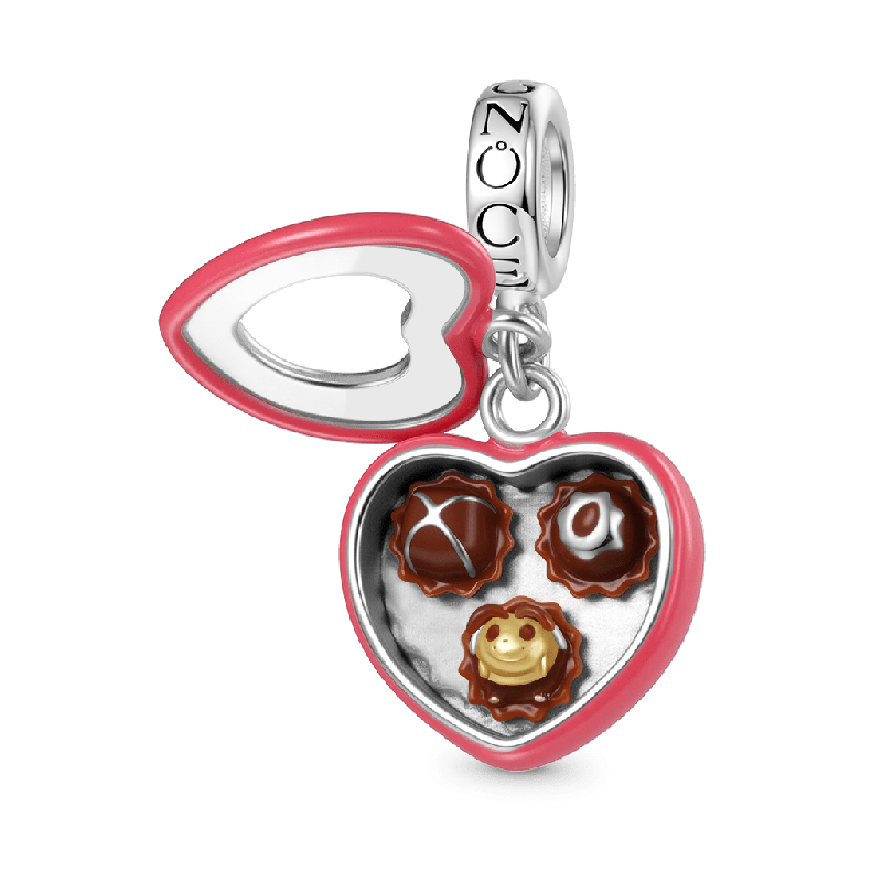 Colgante de Abeja en Caja de Corazón de Chocolate