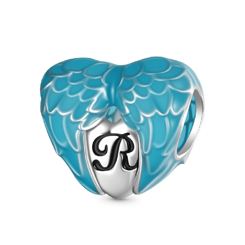 Charm de Corazón Con Alas Azules