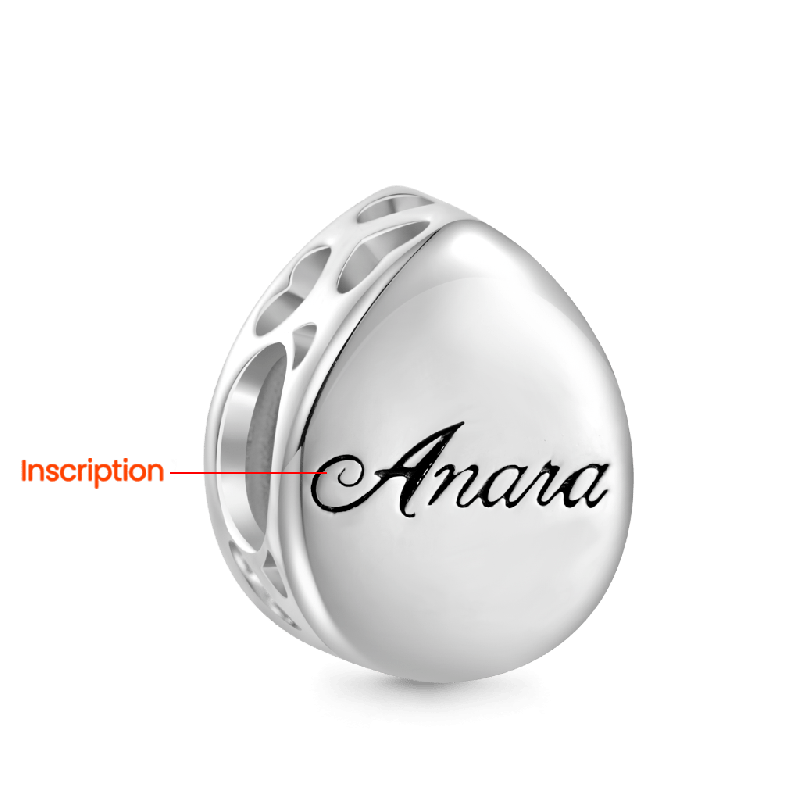 Charm Grabable Incrustado De Cuarzo De Cabello Negro