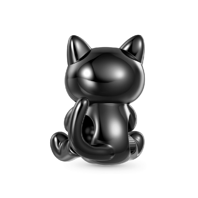 Charm Gato Negro Abrazando Baloncesto