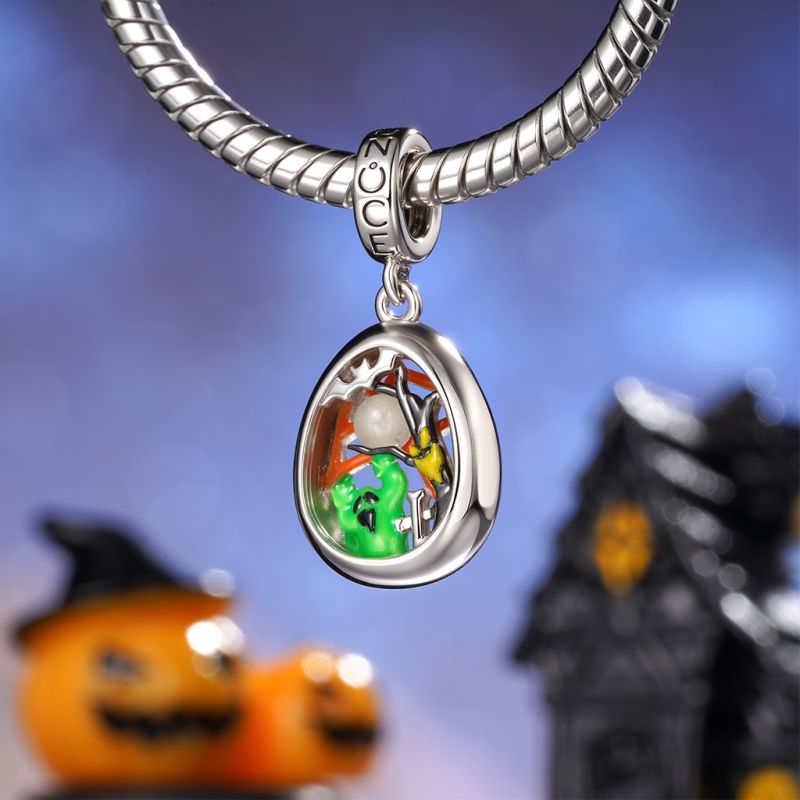 Colgante Huevo de Paisaje de Halloween
