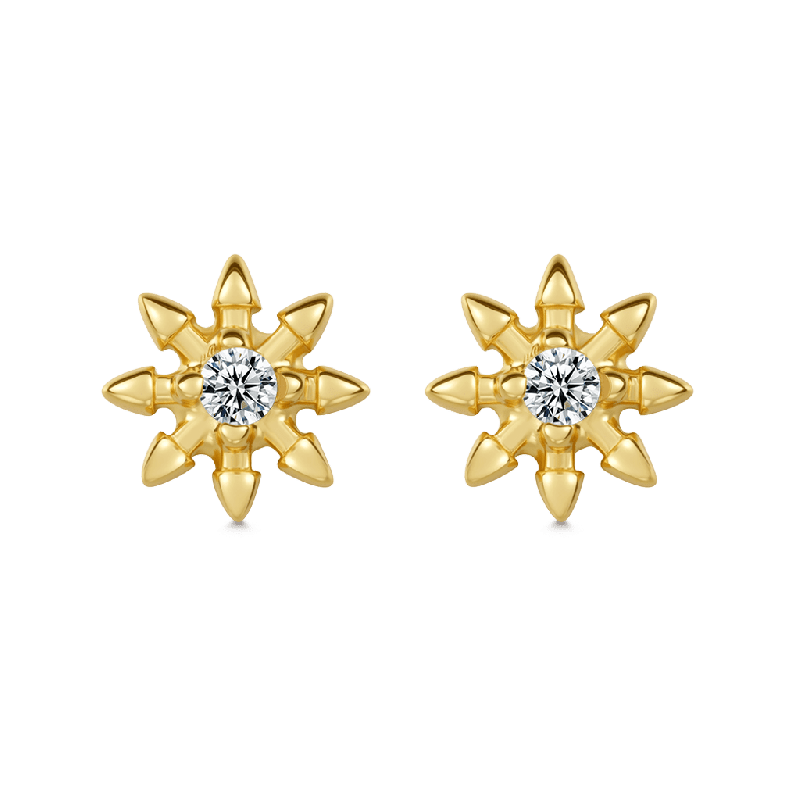 Pendientes Estrella con Pinchos en Oro Macizo 14K/10K