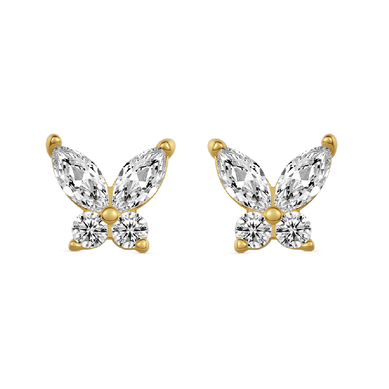Pendientes Mariposa en Oro Macizo 14K/10K