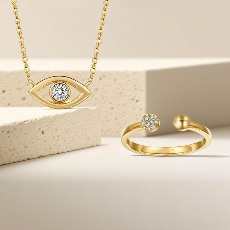 Collar Ojo Turco en Oro Macizo 14K/10K