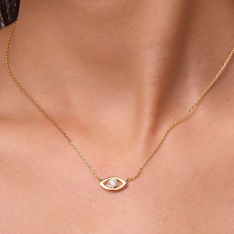 Collar Ojo Turco en Oro Macizo 14K/10K