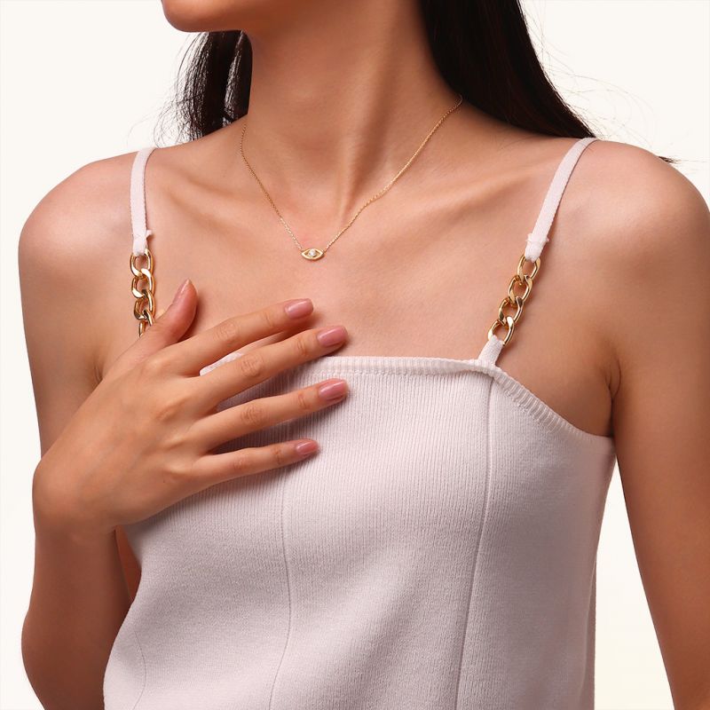 Collar Ojo Turco en Oro Macizo 14K/10K