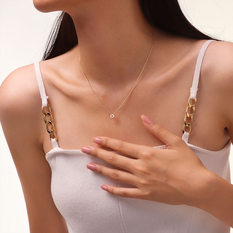 Collar Hexagrama en Oro Macizo 14K/10K