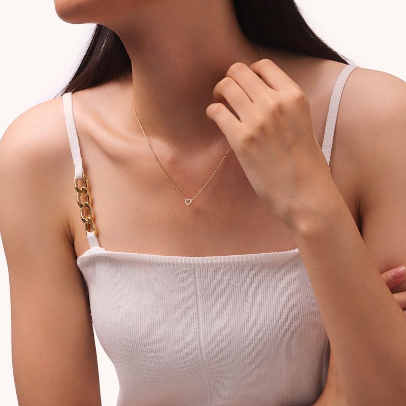 Collar Corazón en Oro Macizo 14K/10K