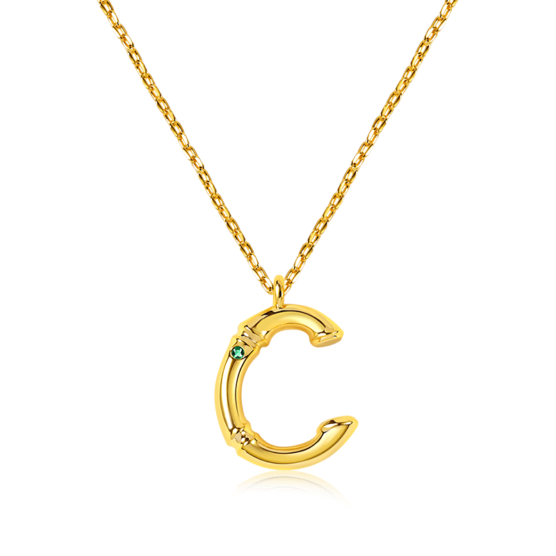 Collar Bambú Letra C