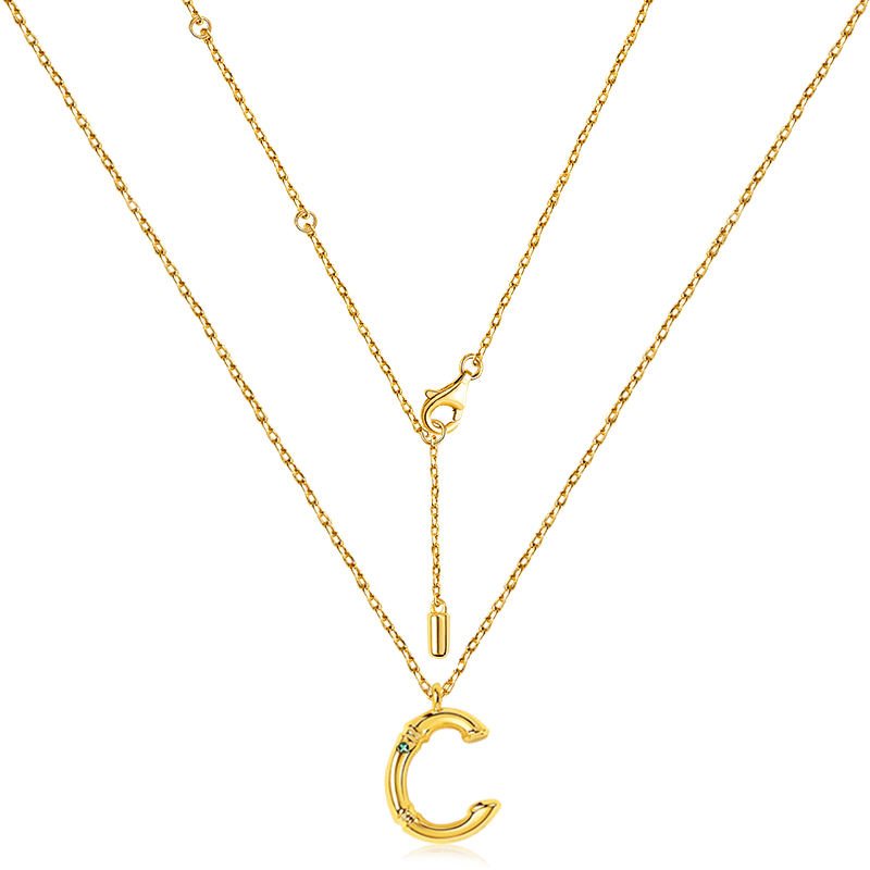 Collar Bambú Letra C