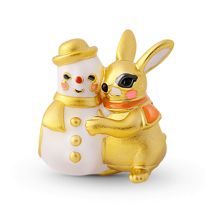Charm Conejito Y Muñeco De Nieve