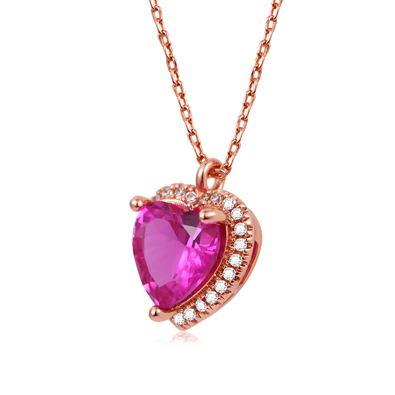 Collar Corazón Fucsia