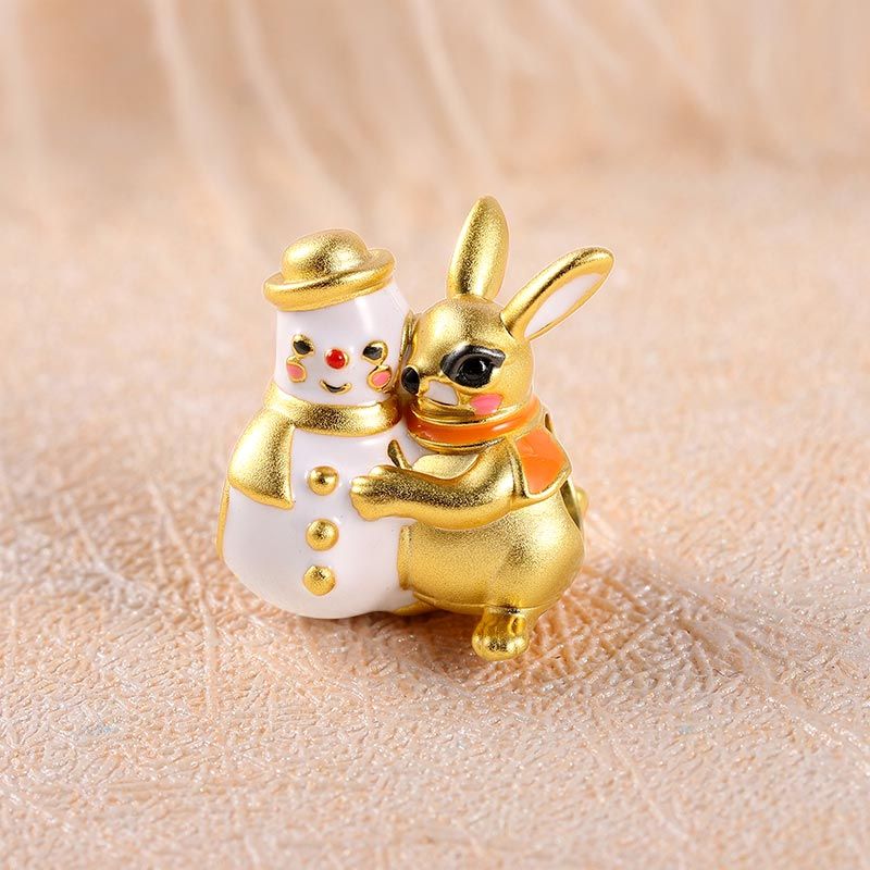 Charm Conejito Y Muñeco De Nieve