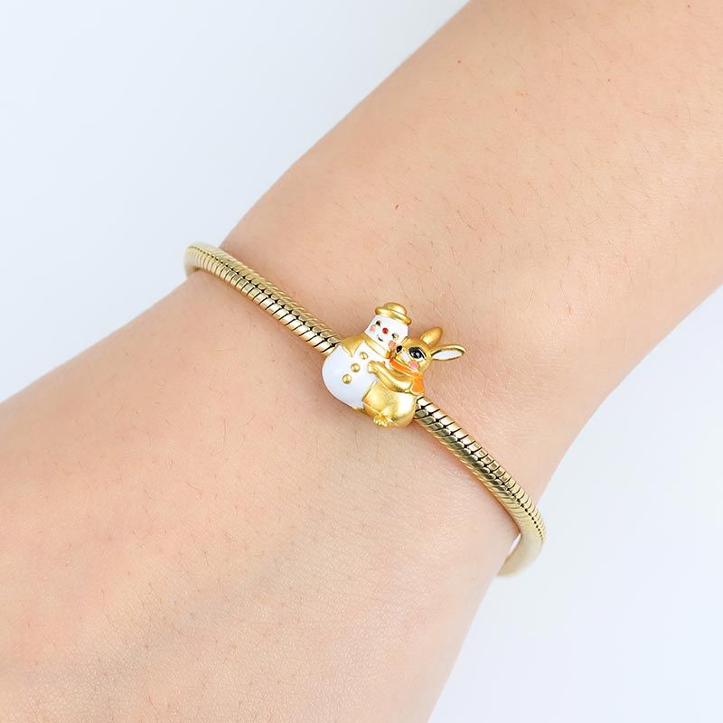 Charm Conejito Y Muñeco De Nieve