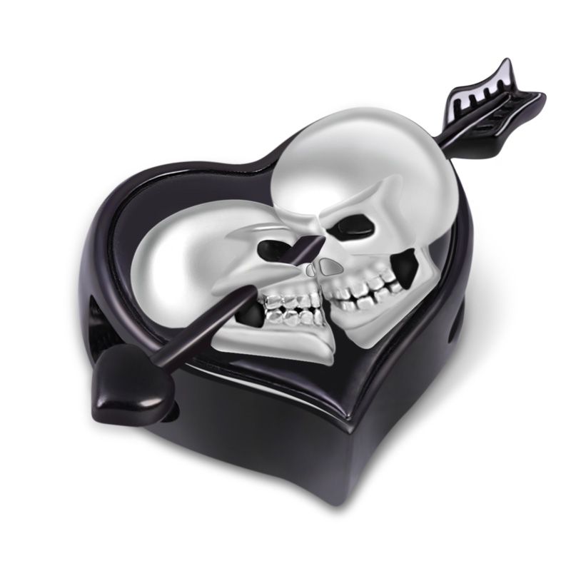 Corazón de huesos 925 plata pulsera con dijes Regalo Troll Esqueleto Gótico